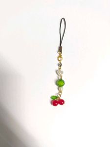 Cute Cherry Beaded Phone Charm