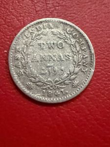 2 annas 1841 Queen Victoria average condition