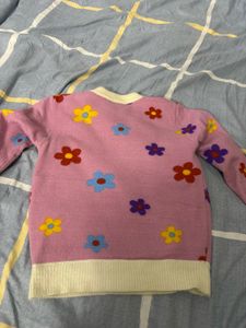 Floral Pink Pullover Sweater Free Delivery