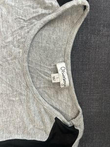 Gray Long Sleeve Top with Black Accents