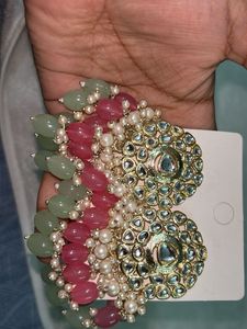 Stunning Kundan Earrings with Pearl &amp; Stone Drops