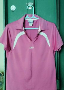 Pink Reebok Athletic Polo Shirt