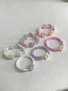 Flower Beaded Rings