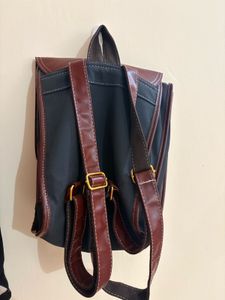 Stylish Leather &amp; Canvas Backpack