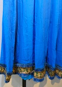 Blue &amp; Gold Embellished Anarkali