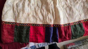 Elegant Off-White Kurta with Maroon Scarf