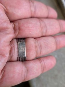Pure Silver Etched Women Band Ring