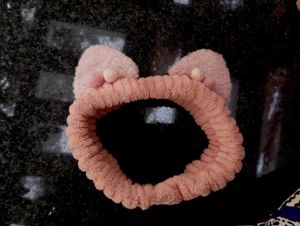 Cute Fuzzy Pink Headband with Ears