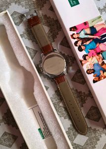 Benetton Watch with Brown Leather Strap