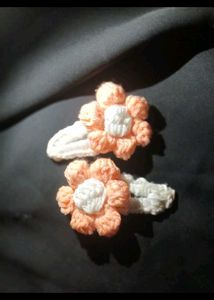 Handmade Crochet Flower Hair Clips