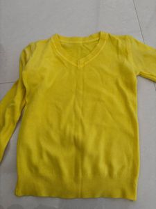 Bright Yellow V-Neck Sweater