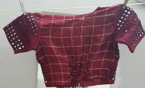 Maroon &amp; Gold Patterned Ethnic Skirt