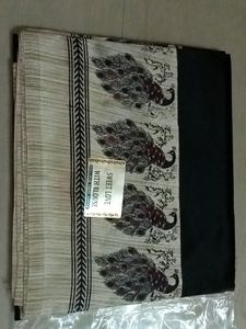 Sari Black And Golden Border