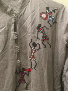 pure cotton new kurti with hand embroidery