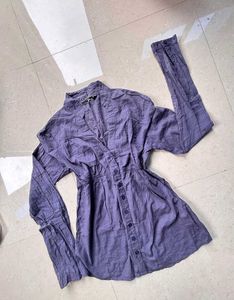 Purple Button-Up Blouse