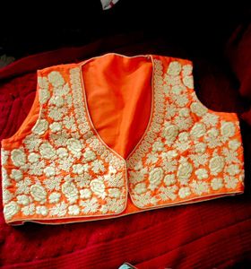 Orange Embroidered Vest
