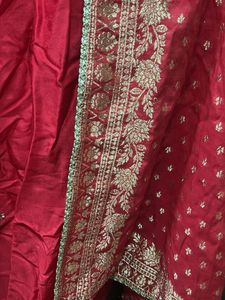 Elegant Red &amp; Gold Ethnic Suit