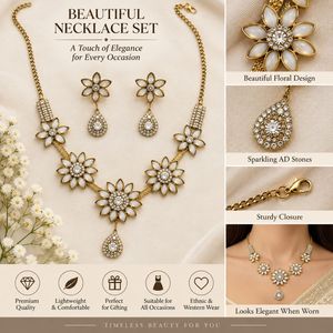 Chic Floral Necklace &amp; Earring Set