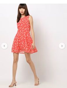 Floral Orange Mini Dress
