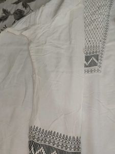 White Kurta with Geometric Print