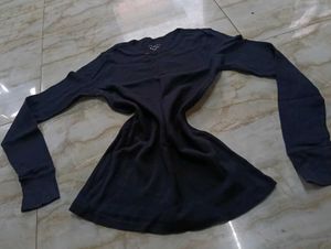 Stylish Navy Blue Long Sleeve Top
