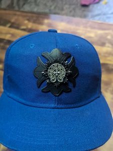 Chrome Hearts Blue Floral Cross Embroidered Cap