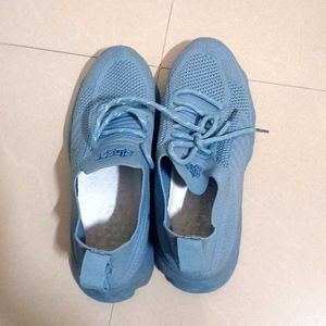 Light Blue Knit Sneakers