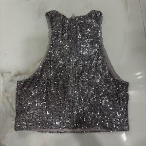 H&amp;MSparkly Sequin Halter Neck Top