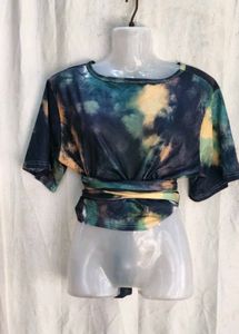 Tie-Dye Wrap Crop Top