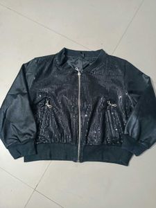 Sequined Women's Crop Jacket/Can be used Oversized