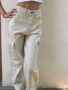 Cream Cargo Pants