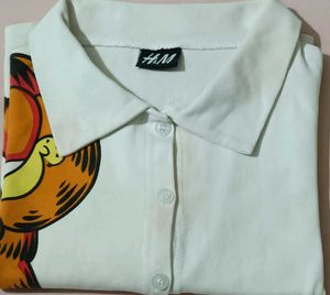 H&amp;M Garfield Graphic Collared Shirt