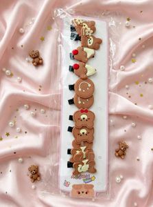 Cute Character Hair Clips – 5 Piece Set (Brown)