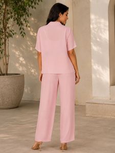 Stunning Pink Sequined Crop Top &amp; Palazzo Set