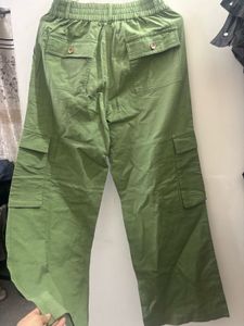 The Souled Store Green Linen Blend Cargo Pants