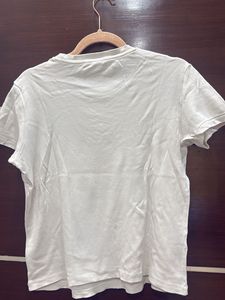 Mango Classic White Crew Neck T-Shirt