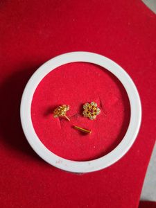 Heart Stud Earrings gold 22crt