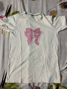 Cute Cream Bow T-Shirt