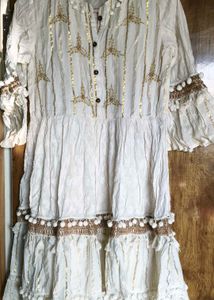 off white boho dress
