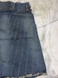 Denim Skirt with Unique Details