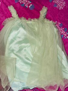 Net Light Green Tulle Kids Frock