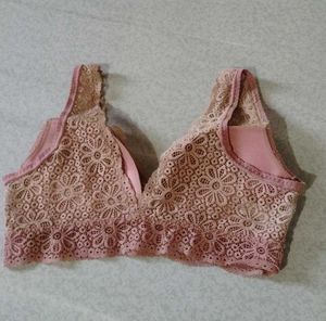 Lace Bralette - Pink Floral