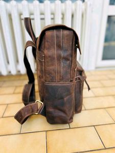 Vintage Brown Leather Backpack