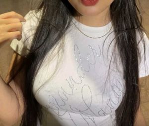 White Graphic Ribbed T-shirt