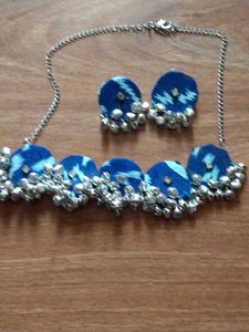 Ethnic Fabric Necklace &amp; Earring Set