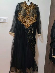 Elegant Black &amp; Gold Kurta Set