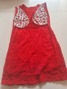 Stunning Red Lace Ethnic Gown