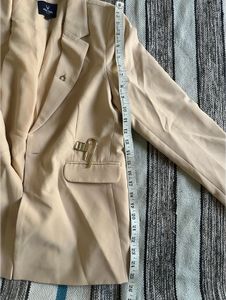 Women's Beige Blazer, Shirt and Pants Set