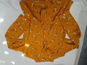 Mustard Floral Print top