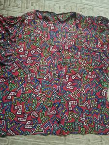 Retro Print Button-Down Top